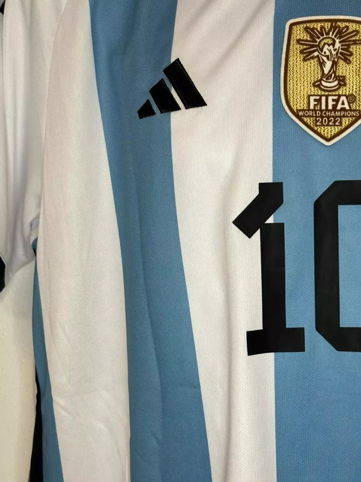 2023 Argentina #10 Messi 3 STAR Home Large Authentic IV5786 Players Version!