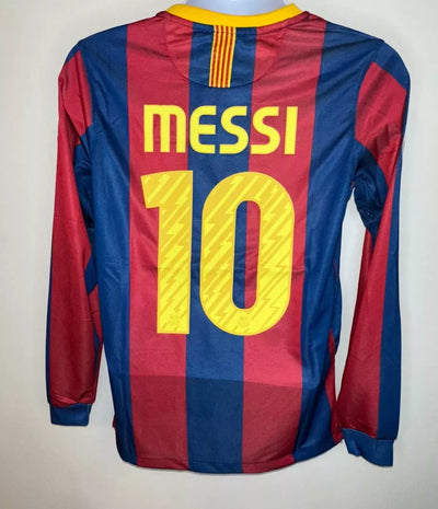 Messi 10 Barcelona 2011 Champions League Long Sleeve Football Soccer Jersey