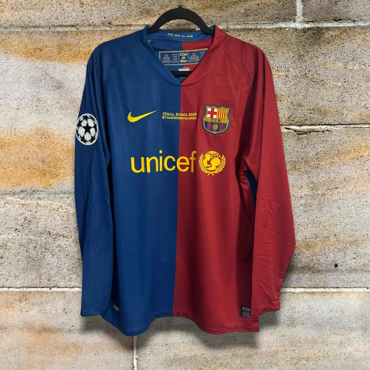 FC Barcelona 2008/09 Final Roma Champions League Long Sleeve Football-Messi #10