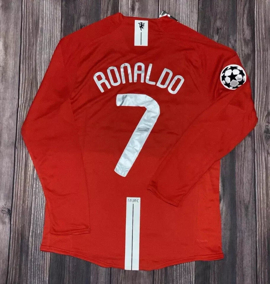Cristiano Ronaldo #7 2008 UCL Final Manchester United Nike Long Sleeve Jersey