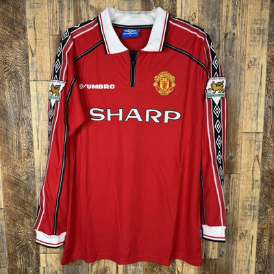 Manchester United 1999-00 Home Soccer Long Sleeve Jersey BECKHAM #7 Umbro
