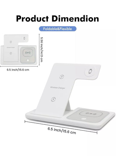 3 -In-1 Wireless Charger compatible with any devices with Wireless charging capability including 16/15/14/13 pro pro max for Watch for Earbuds.