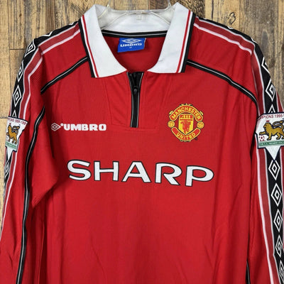 Manchester United 1999-00 Home Soccer Long Sleeve Jersey BECKHAM #7 Umbro