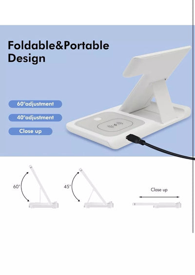 3 -In-1 Wireless Charger compatible with any devices with Wireless charging capability including 16/15/14/13 pro pro max for Watch for Earbuds.