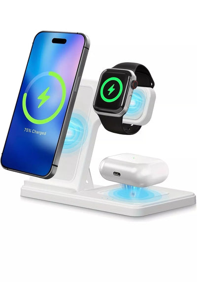 3 -In-1 Wireless Charger compatible with any devices with Wireless charging capability including 16/15/14/13 pro pro max for Watch for Earbuds.